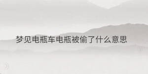 夢(mèng)見(jiàn)電瓶車(chē)電瓶被偷了什么意思