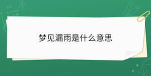 夢見漏雨是什么意思